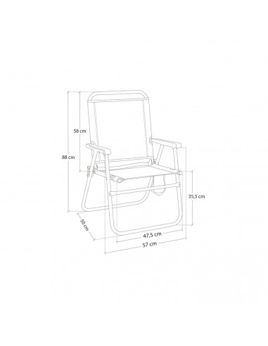 Silla de playa plegable de hierro y loneta de 57 x 50 x 88 cm. Asiento para playa o campo con divertido diseño de loca. Asiento