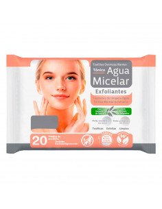 Tradineur - Toallitas desmaquillantes - Tejido Exfoliante - Todo en 1, rostro, ojos y labios - Incluye 20 Toallas.