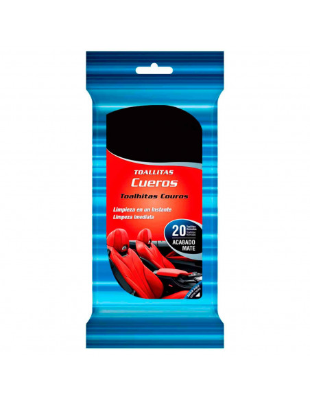 Tradineur - Toallitas Especial Para cuero - Perfume Miel- Acabado Mate- Limpieza en un instante - Incluye 20 Toallas. Tradineur - Toallitas Especial Para cuero - Perfume Miel- Acabado Mate- Limpieza en un instante - Incluye 20 Toallas.