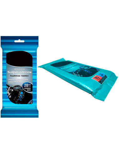 Tradineur - Toallitas limpia salpicadero - Perfume de Manzana- Sin brillo - Limpieza en un instante - Incluye 20 Toallas.