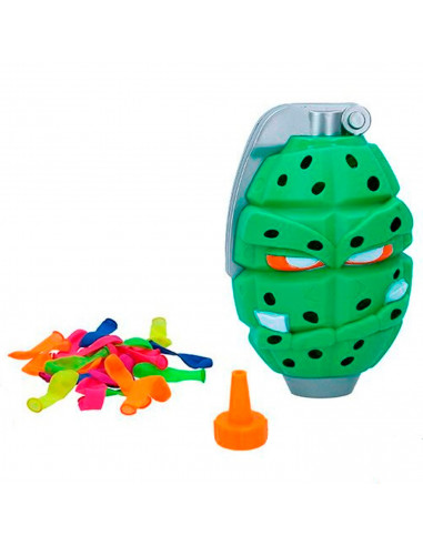Tradineur - Juego granada loca, splash bomb, incluye 50 globos de agua, juguete refrescante, uso exterior, verano, niños, 15 x 9