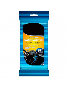 Tradineur - Toallitas limpia salpicadero - Perfume de New Car- Sin brillo - Limpieza en un instante - Incluye 20 Toallas.