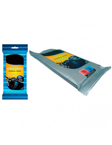Tradineur - Toallitas limpia salpicadero - Perfume de New Car- Sin brillo - Limpieza en un instante - Incluye 20 Toallas.