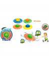 Tradineur - Juego splash flying disc con 50 globos de agua, ovni loco, juguete de agua para exterior, verano, niños, 22 x 8 cm,