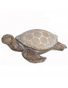 Tradineur - Tortuga marina decorativa de resina, figura de animal acuático, decoración del hogar, interior, 19 x 15 x 7 cm