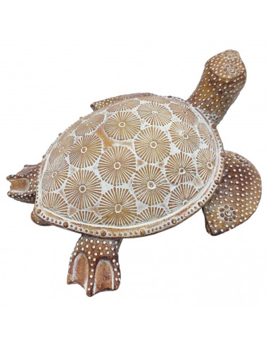 Tradineur - Tortuga marina decorativa de resina, figura de animal acuático, decoración del hogar, interior, 19 x 15 x 7 cm