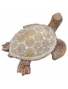 Tradineur - Tortuga marina decorativa de resina, figura de animal acuático, decoración del hogar, interior, 19 x 15 x 7 cm