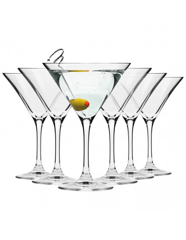 Tradineur - Set de 6 copas de cristal para cócteles, modelo Degustation, bebidas, champán, aptas para lavavajillas, fiestas, cel