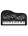 Tradineur - Felpuda con diseño de piano - Fabricado en Goma - Ideal para la decoración de tu hogar - Polivalente - 40,5 x 68 cm