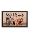 Tradineur - Felpuda con diseño de Gatos - Fabricado en Goma - Ideal para la decoración de tu hogar - Polivalente - 40,5 x 68 cm