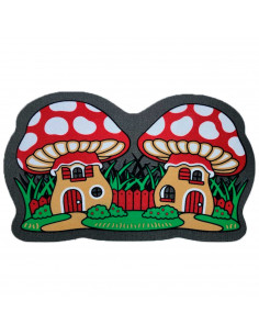 Tradineur - Felpuda con diseño de Setas - Fabricado en Goma - Ideal para la decoración de tu hogar - Polivalente - 40 x 70 cm