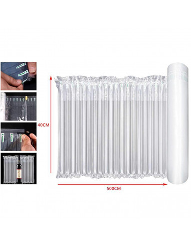 Tradineur - Pack de 6 rollos de embalaje de plástico inflable, columna de aire, protector, envoltorio para transporte, paqueterí
