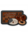 Tradineur - Felpuda con diseño de Perro y Gato - Fabricado en Goma - Ideal para la decoración de tu hogar - Polivalente - 40 x 6