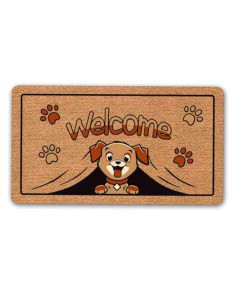 Tradineur - Felpudo Welcome Perro - Fabricado en Polipropileno - Ideal para dar la bienvenida a tus amigos en tu hogar - Antides