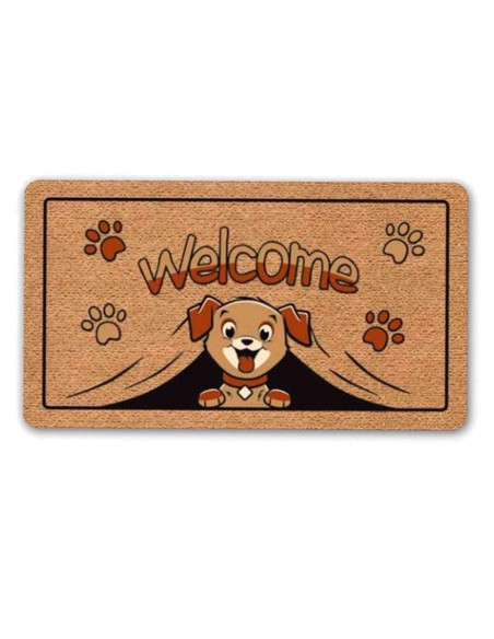 Tradineur - Felpudo Welcome Perro - Fabricado en Polipropileno - Ideal para dar la bienvenida a tus amigos en tu hogar - Antides