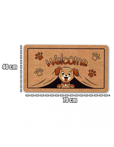 Tradineur - Felpudo Welcome Perro - Fabricado en Polipropileno - Ideal para dar la bienvenida a tus amigos en tu hogar - Antides