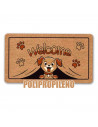 Tradineur - Felpudo Welcome Perro - Fabricado en Polipropileno - Ideal para dar la bienvenida a tus amigos en tu hogar - Antides