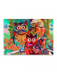Tradineur - Puzzle/Rompecabezas de 1000 piezas - Diseño de Búhos - Fabricación en cartón - Tamaño: 50 x 75 cm