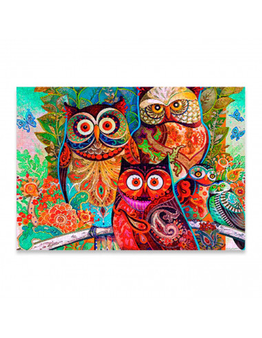 Tradineur - Puzzle/Rompecabezas de 1000 piezas - Diseño de Búhos - Fabricación en cartón - Tamaño: 50 x 75 cm