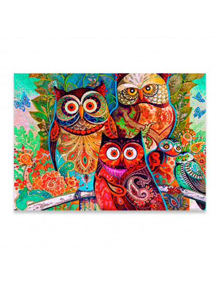 Tradineur - Puzzle/Rompecabezas de 1000 piezas - Diseño de Búhos - Fabricación en cartón - Tamaño: 50 x 75 cm
