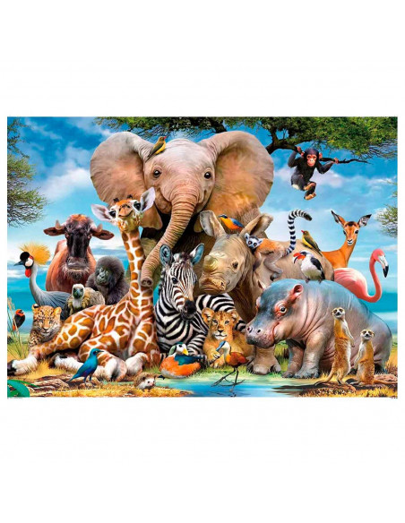 Tradineur - Puzzle/Rompecabezas de 1000 piezas - Diseño de Animales - Fabricación en cartón - Tamaño: 50 x 75 cm