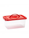 Plastic Forte - Caja de plástico con tapa de color surtido y asa, de 29  x 18,5  x 13 cm, 4 litrosl. Baúl con tapa para organiza