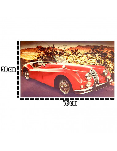 Tradineur - Puzzle/Rompecabezas de 1000 piezas - Diseño de Coche Rojo - Fabricación en cartón - Tamaño: 50 x 75 cm