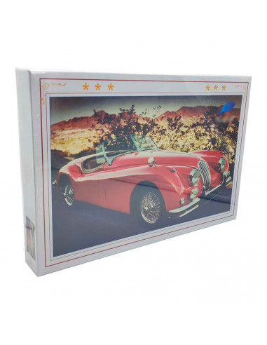 Tradineur - Puzzle/Rompecabezas de 1000 piezas - Diseño de Coche Rojo - Fabricación en cartón - Tamaño: 50 x 75 cm
