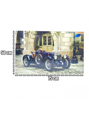 Tradineur - Puzzle/Rompecabezas de 1000 piezas - Diseño de Coche Azul - Fabricación en cartón - Tamaño: 50 x 75 cm