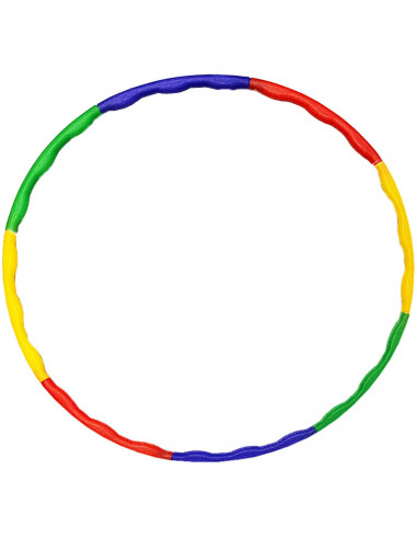 Tradineur - Pack de 3 Hula Hoop desmontables - Fabricados en plástico multicolor no tóxico - Diámetro: 73 cm - Perfectos para de