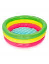 Tradineur - Piscina hinchable infantil, 3 aros, vinilo resistente, válvula de seguridad, 3 cámaras de aire. Multicolor. 70 x 24