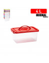 Plastic Forte - Caja de plástico con tapa de color surtido y asa, de 29  x 18,5  x 13 cm, 4 litrosl. Baúl con tapa para organiza