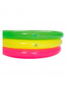 Tradineur - Piscina hinchable infantil, 3 aros, vinilo resistente, válvula de seguridad, 3 cámaras de aire. Multicolor. 70 x 24