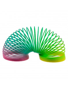 Tradineur - Muelle Arcoíris - Colores Brillantes - Ideal para el antiestrés, regalo para niños, premios de clases, Ø 6,5 cm