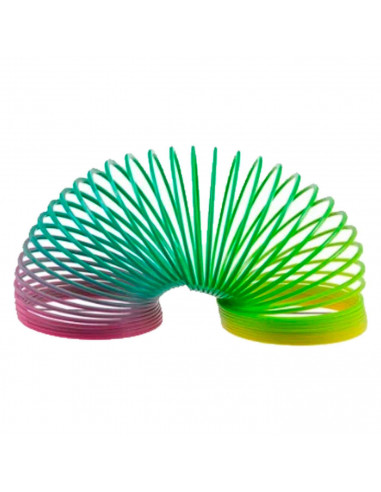 Tradineur - Muelle Arcoíris - Colores Brillantes - Ideal para el antiestrés, regalo para niños, premios de clases, Ø 6,5 cm