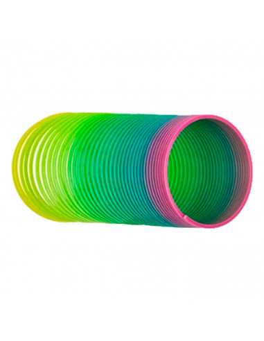 Tradineur - Muelle Arcoíris - Colores Brillantes - Ideal para el antiestrés, regalo para niños, premios de clases, Ø 6,5 cm