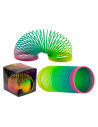 Tradineur - Muelle Arcoíris - Colores Brillantes - Ideal para el antiestrés, regalo para niños, premios de clases, Ø 6,5 cm