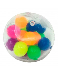 Tradineur - Pelota llena de bolas antiestrés - Poliuretano blando - Bola calmante para aliviar el estrés, regalo original - Ø 7