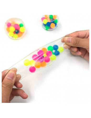 Tradineur - Pelota llena de bolas antiestrés - Poliuretano blando - Bola calmante para aliviar el estrés, regalo original - Ø 7