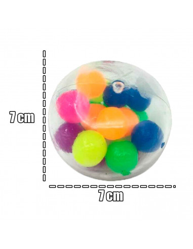 Tradineur - Pelota llena de bolas antiestrés - Poliuretano blando - Bola calmante para aliviar el estrés, regalo original - Ø 7