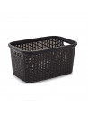 Plastic Forte - Cesta para la colada de plástico con asas 53 x 26 x 36 cm, modelo rattan, 35 litros, cesto para prendas ropa, la