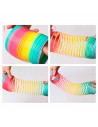 Tradineur - Muelle Arcoíris - Colores Brillantes - Ideal para el antiestrés, regalo para niños, premios de clases. - 15 x 5 cm