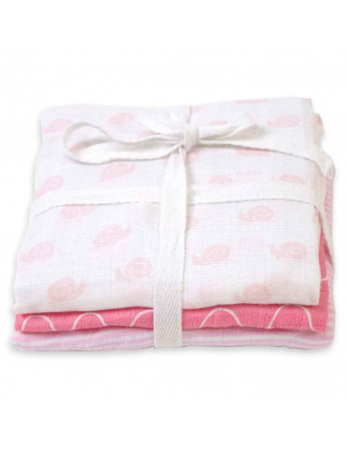 Tradineur - Pack de Muselinas para bebé - Muselinas para Bebés Recién Nacidos - 100% Algodón - Diseñado para niña - 80 x 70 cm