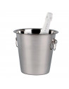 Tradineur - Cubitera champán con asas acero inoxidable 21.5 x 20.7 cm, champanera, cubo metálico para hielo, mantener bebidas fr