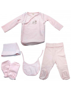 Tradineur - Conjunto de 5 piezas para bebé - Ideal para recién nacidos - Fabricado en algodón - Garantiza el confort del bebé -