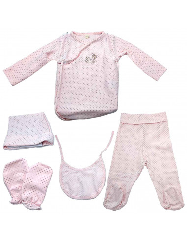 Tradineur - Conjunto de 5 piezas para bebé - Ideal para recién nacidos - Fabricado en algodón - Garantiza el confort del bebé -
