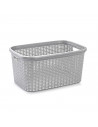 Plastic Forte - Cesta colada de plástico con asas 53 x 26 x 36 cm, modelo rattan, 35 litros, cesto para prendas ropa, lavandería