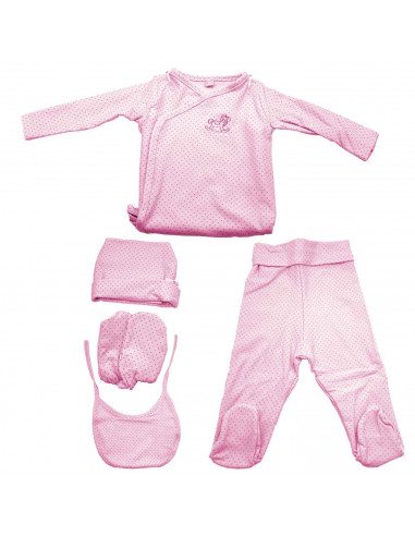 Tradineur - Conjunto de 5 piezas para bebé - Garantiza el confort del bebé - Ideal para recién nacidos - Fabricado en algodón -