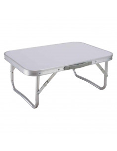 Tradineur - Mesa plegable metálica para playa, camping, incluye asa de transporte y patas plegables, ligera, portátil - Color Su