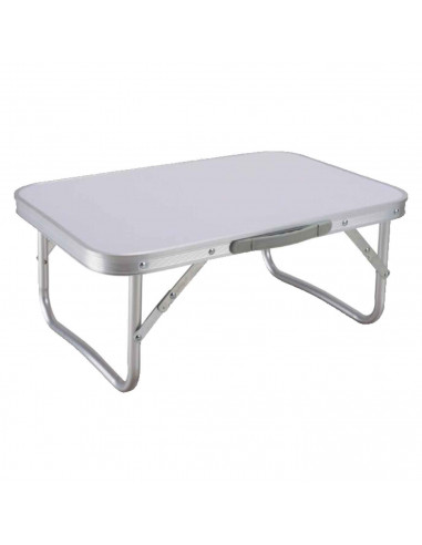Tradineur - Mesa plegable metálica para playa, camping, incluye asa de transporte y patas plegables, ligera, portátil - Color Su